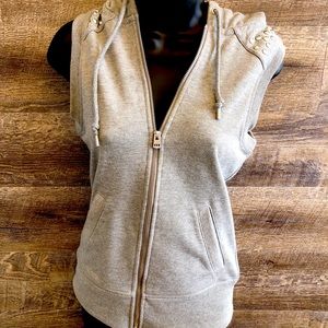 Lorna Jane Quilted Studded Vest Gray XS